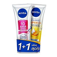 Nivea BodySerum Extra Bright 10Super Vitamins Skin Foods Glow Perfection+SuperC+300X2