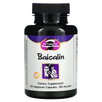 Dragon Herbs, байкалин, 500 мг, 100 вегетарианских капсул