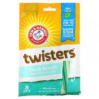 Arm & Hammer, Twister, лакомства для собак Fresh Breath, средний, с мятой, 8 шт.