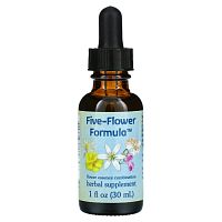 Flower Essence Services, Five-Flower Formula, смесь цветочных эссенций, 30 мл (1 жидк. унция)