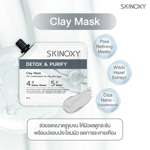 Skinoxy Detox & Purify Clay Mask 25g фото 2