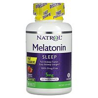 Natrol, Мелатонин, быстрорастворимый, экстра сила, клубника, 5 мг, 150 таблеток