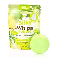 Мыло с мочалкой Дыня + Ананас JOJI Secret Young Silky Whipp Bubble Soap Melon Pineapple Cellulite, 100 гр., Таиланд