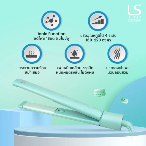 Lesasha Macaron Straight & Curl Hair Crimper Mint фото 4