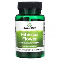 Swanson, Цветок гибискуса, 400 мг, 60 капсул