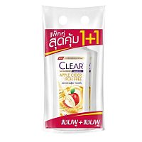 Clear Shampoo Anti-Dandruff Apple Cider Itch Free 350 Ml.Twin Pack