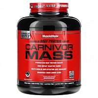 MuscleMeds, Формула для набора массы Carnivor Mass, клубника, 5,95 фунтов (2698 г)