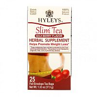 Hyleys Tea, Slim Tea, Ягоды годжи, 25 чайных пакетиков в фольгированных пакетиках, 1,32 унции (37,5 г)