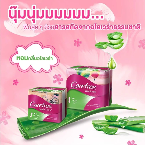 Carefree แผ่นอนามัย Barely There Aloe 42pcs фото 2