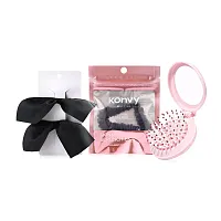 Konvy เซทจัดแต่งทรงผมน่ารัก 3 ชิ้น [หวี+กิ๊บ+ยางรัดผม]