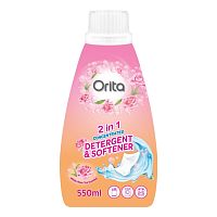Orita 2in1 Concentrated Detergent  Softener White Rose Tea Scented 550ml.