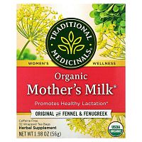 Traditional Medicinals, Mother's Milk, органический фирменный чай с фенхелем и пажитником, без кофеина, 32 чайных пакетиков, 56 г (1,98 унции)