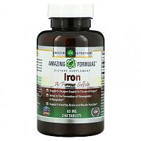 Amazing Nutrition, Железо в виде сульфата железа, 65 мг, 240 таблеток