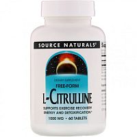 Source Naturals, L-цитруллин, 1000 мг, 60 таблеток