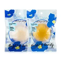 OnSen Set 2 Items Soft Konjac Sponge Hemisphere Shape For Face & Body 30g [White + Yellow]