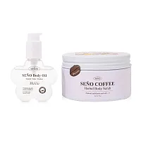 Seno Set 2 Item Body Oil Busaba 100ml + Coffee Herbal Body Scrub 250g