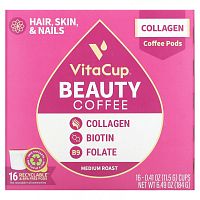 VitaCup, Beauty Coffee, средней обжарки, 16 чашек по 11,5 г (0,41 унции)
