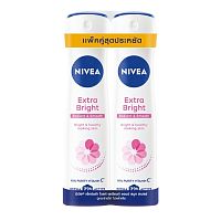 Nivea Spray Extra Bright Radiant  Smooth 150 Ml.Twin Pack ลดเหงื่อ ระงับกลิ่นกาย
