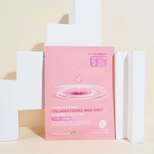 Leaves Natural Collagen Essence Mask Sheet 25ml фото 4 Leaves Natural Collagen Essence Mask Sheet 25ml фото 4