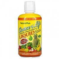 NaturesPlus, Source of Life, жидкая мультивитаминная и минеральная добавка с концентратами цельных продуктов, со вкусом тропических фруктов, 887,10 мл (30 жидк. унций)