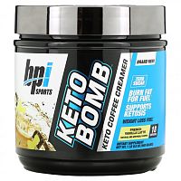 BPI Sports, Keto Bomb, кетогенные сливки для кофе, латте с французской ванилью, 468 г (1 фунт 0,5 унции)