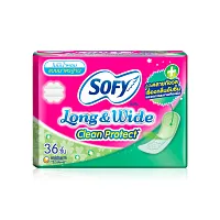 Sofy แผ่นอนามัย Long & wide Clean Protect Scented 36pcs