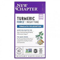 New Chapter, Turmeric Force, для приема перед сном, 60 вегетарианских капсул
