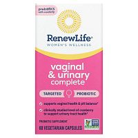 Renew Life, Women's Wellness, Vaginal & Urinary Complete, 60 Vegetarian Capsules