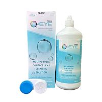 Q-EYE Multipurpose Contact Lens Cleaning Solution 500 ml. + Contac lens Case