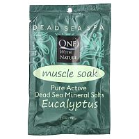 One with Nature, Dead Sea Spa, минералы, расслабление мышц, с запахом эвкалипта, 70 г