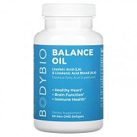 BodyBio, Balance Oil, линолевая кислота (ЛК) и смесь линоленовой кислоты (АЛК), 60 мягких таблеток без ГМО