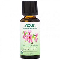 NOW Foods, Органические эфирные масла, герань, 30 мл (1 жидк. унция)