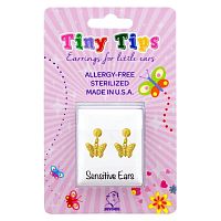 Studex Tiny Tips Earrings For Sensitive Ear Gold Plated Drop Butterfly