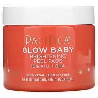 Pacifica, Glow Baby, Осветляющие подушечки для пилинга, 60 подушечек All Natural