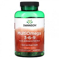 Swanson, MultiOmega 3-6-9`` 120 мягких таблеток
