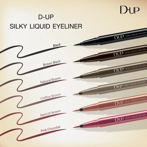 D-Up Silky Liquid Eyeliner WP 5ml фото 4 D-Up Silky Liquid Eyeliner WP 5ml фото 4