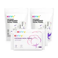Konvy Facial Towel [50 Sheets x 2pcs] + Disposable Compressed Facial Towel [20pcs x 2pcs]
