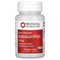 Protocol for Life Balance, Астаксантин, с повышенной силой действия, 12 мг, 60 растительных капсул