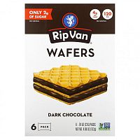 Rip Van Wafels, Темный шоколад, 6 пакетиков по 22 г (0,78 унции)