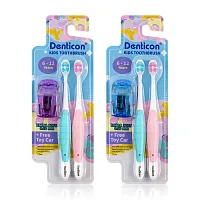 Denticon Kids Toothbrush 6-12yrs 2pcs [Free! Toy Car Random Color]