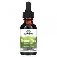 Swanson, Жидкий экстракт зеленого чая, без спирта и сахара, 29,6 мл (1 жидк. Унция)