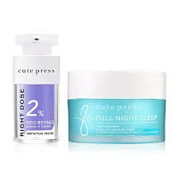 Cute Press Right Dose Neo-Retinol Serum In Cream 15ml + Cute Press 8 Hr Full Night Sleep Overnight Mask 50g