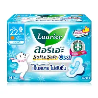 LAURIER ผ้าอนามัย Soft & Safe Slim Cool [22cm x 14pcs]