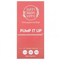 Happy Healthy Hippie, Pump It Up, поддержка лактации и послеродового периода, 60 растительных капсул Happy Healthy Hippie, Pump It Up, поддержка лактации и послеродового периода, 60 растительных капсул