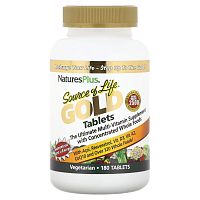 NaturesPlus, Source Of Life Gold Tablets, мультивитаминная добавка, 180 таблеток