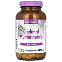Bluebonnet Nutrition, Хелатные мультиминералы, без железа, 120 капсул