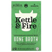 Kettle & Fire, Bone Broth, говядина с лемонграссом и имбирем, 479 г (16,9 унции)