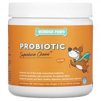 Wonder Paws, Probiotic, супергеройские жевательные таблетки для собак, для всех возрастов, для утки, 90 мягких жевательных таблеток
