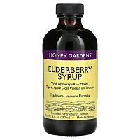 Honey Gardens, сироп бузины с сырым медом для апитерапии, органическим яблочным уксусом и прополисом, 240 мл (8 жидк. унций)