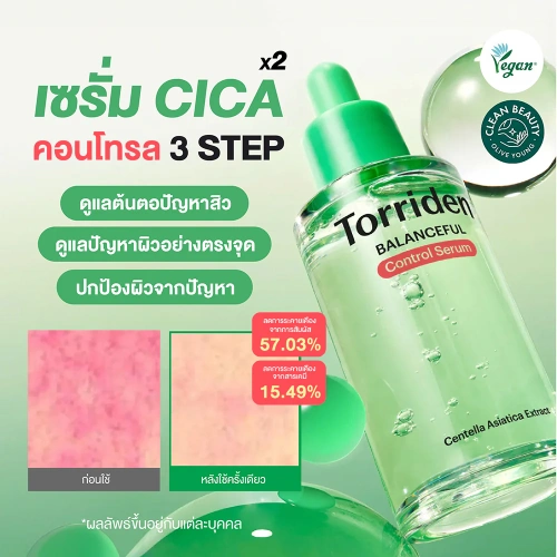 Torriden Balanceful Cica Calming Control Serum 50ml фото 2 Torriden Balanceful Cica Calming Control Serum 50ml фото 2